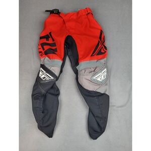 Fly Racing Motorcycle Pants Boys F16 20 Red Essential Riding Waist Adjustable